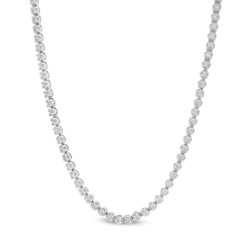 7 CT. T.W. Certified Lab-Created Diamond Tennis Necklace in 14K White Gold (F/SI2) - 18"