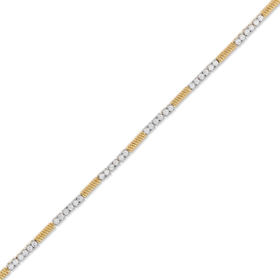 1 CT. T.w. Diamond Beaded Bar Alternating Bracelet in 10K Gold