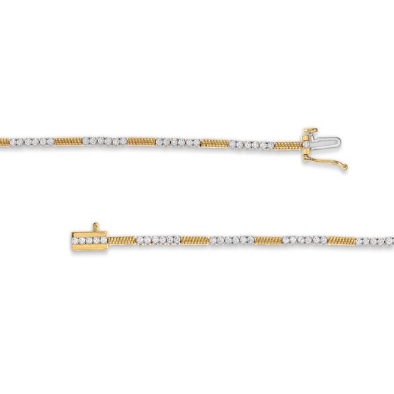 1 CT. T.w. Diamond Beaded Bar Alternating Bracelet in 10K Gold