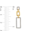 Thumbnail Image 3 of 1/3 CT. T.W. Diamond Graduated Chain Link Drop Earrings in 10K Gold