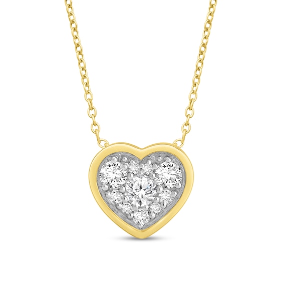 1/4 CT. T.w. Certified Lab-Grown Multi-Diamond Heart Necklace in 14K Gold (F/Si2)