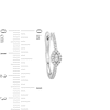 Thumbnail Image 3 of 1/3 CT. T.W. Marquise Multi-Diamond Station Hoop Earrings in 10K White Gold