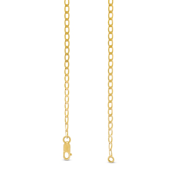 1/2 CT. T.w. Diamond Bar Station Curb Chain Necklace in 10K Gold