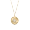 Thumbnail Image 0 of 1/8 CT. T.W. Diamond Starburst Beaded Frame Medallion Pendant in 10K Gold