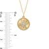 Thumbnail Image 3 of 1/8 CT. T.W. Diamond Starburst Beaded Frame Medallion Pendant in 10K Gold