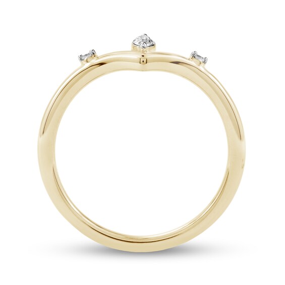 1/8 CT. T.w. Marquise-Cut Diamond Chevron Ring in 10K Gold