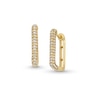 Thumbnail Image 1 of 1/3 CT. T.W. Diamond Triple Row Square Hoop Earrings in 10K Gold