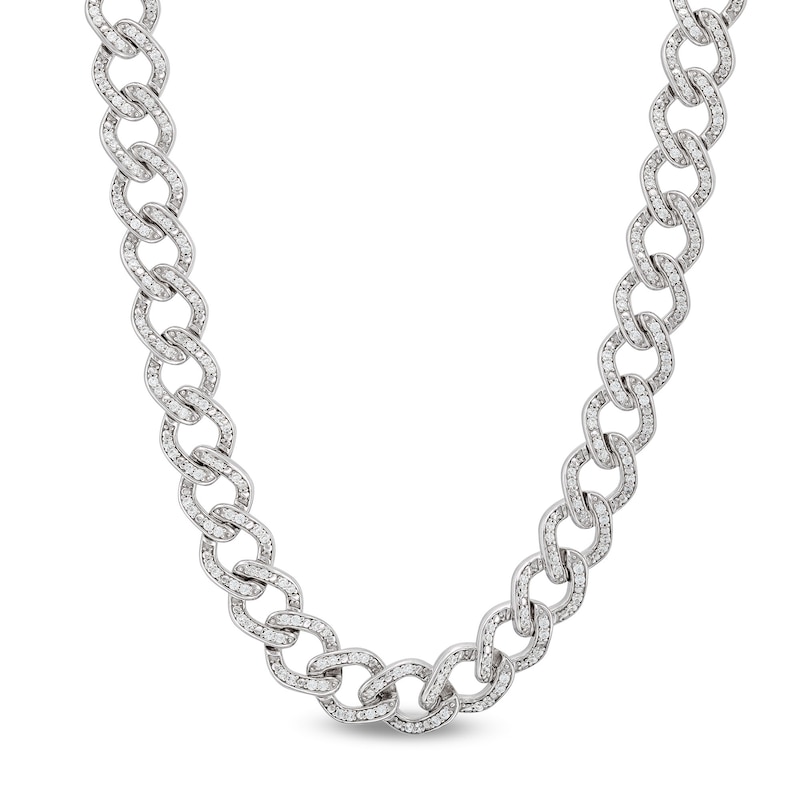 3 CT. T.W. Diamond Cable Chain Necklace in Sterling Silver - 18”