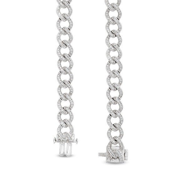 3 CT. T.w. Diamond Curb Chain Necklace in Sterling Silver