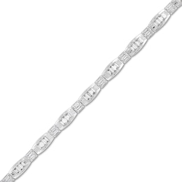 2 CT. T.W. Baguette-Cut Certified Lab-Grown Diamond Alternating Line Bracelet in 14K White Gold (F/SI2)