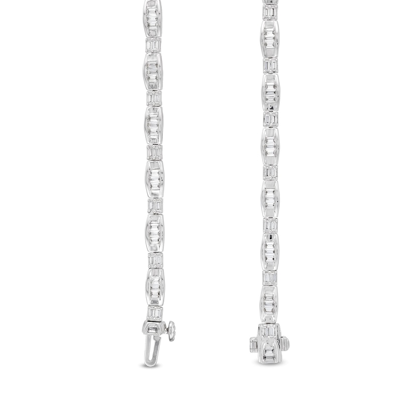 2 CT. T.W. Baguette-Cut Certified Lab-Created Diamond Alternating Line Bracelet in 14K White Gold (F/SI2)