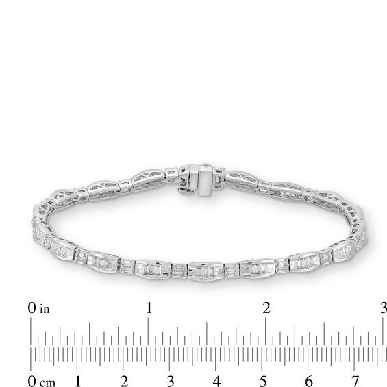2 CT. T.w. Baguette-Cut Certified Lab-Grown Diamond Alternating Line Bracelet in 14K Gold (F/Si2