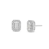 Thumbnail Image 1 of 1/2 CT. T.W. Emerald-Shaped  Lab-Grown Multi-Diamond Frame Stud Earrings in 14K White Gold (F/SI2)