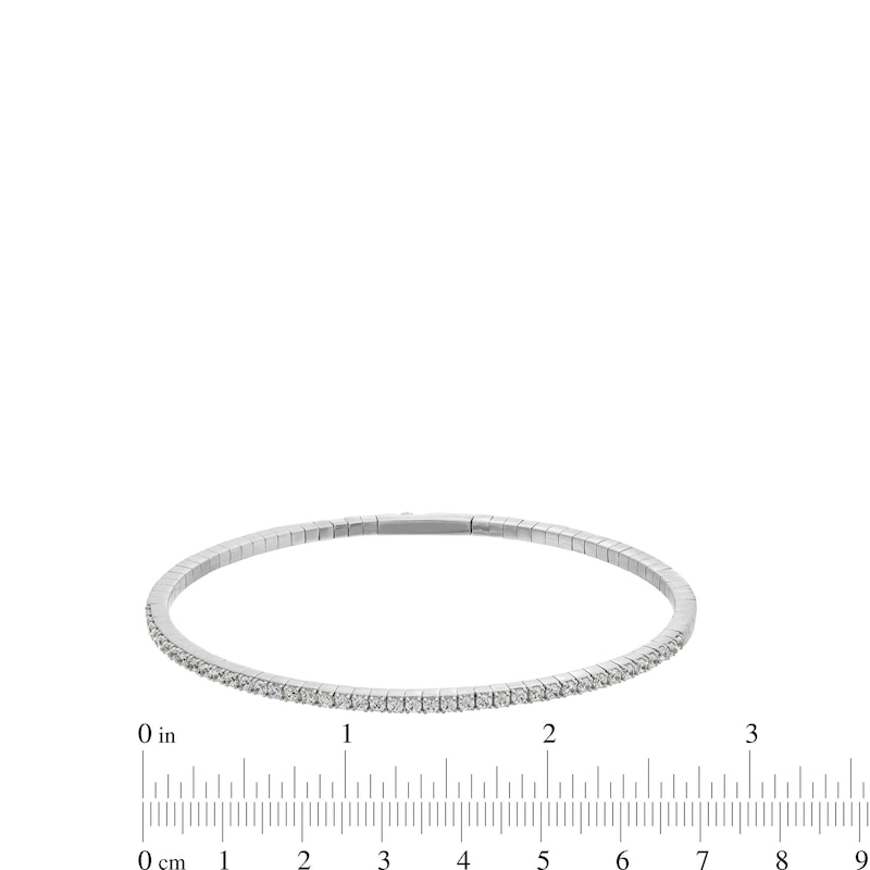 2 CT. T.W. Diamond Flexible Bangle in 10K White Gold - 6.89"