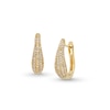 Thumbnail Image 1 of 1/3 CT. T.W. Diamond Graduated Multi-Row Dome Hoop Earrings in 10K Gold