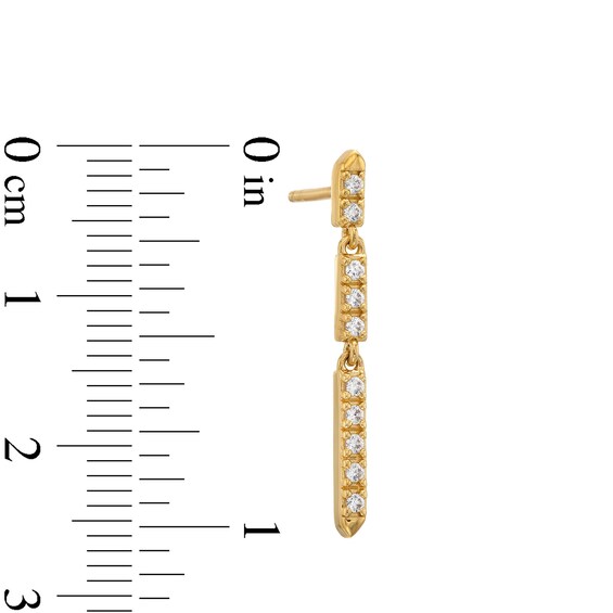1/5 CT. T.w. Diamond Linear Bar Trio Drop Earrings in 10K Gold
