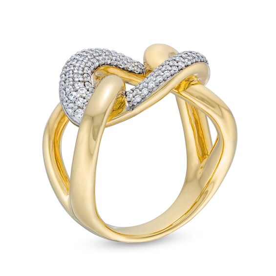1/2 CT. T.w. Diamond Cuban Curb Link Ring in 10K Gold