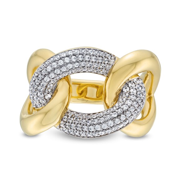 1/2 CT. T.w. Diamond Cuban Curb Link Ring in 10K Gold
