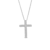 Thumbnail Image 0 of 5/8 CT. T.W. Diamond Triple Row Cross Pendant in 10K White Gold