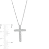 Thumbnail Image 2 of 5/8 CT. T.W. Diamond Triple Row Cross Pendant in 10K White Gold