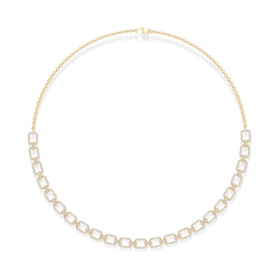 1 CT. T.w. Diamond Cable Link Chain Choker Necklace in 10K Gold - 14.75â