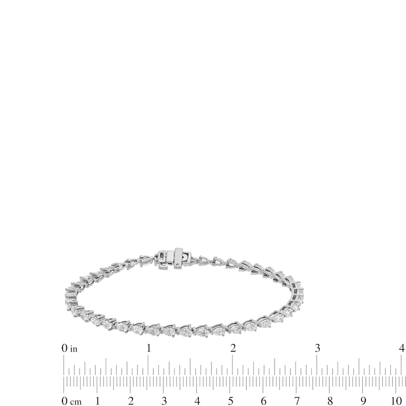 3-1/3 CT. T.W. Pear-Shaped Certified Lab-Created Diamond Tennis Bracelet in 14K White Gold (F/SI2)