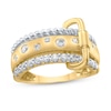 Thumbnail Image 1 of 1/2 CT. T.W. Certified Lab-Grown Diamond Buckle Ring in Sterling Silver and 10K Gold Plate (I/SI2)