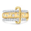 Thumbnail Image 3 of 1/2 CT. T.W. Certified Lab-Grown Diamond Buckle Ring in Sterling Silver and 10K Gold Plate (I/SI2)
