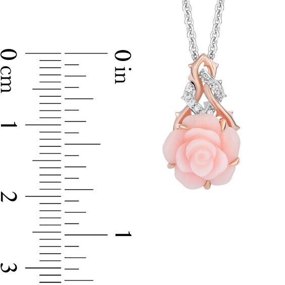 Collectorâs Edition Enchanted Disney Sleeping Beauty 65th Anniversary Flower Pendant in Sterling Silver and Rose Gold