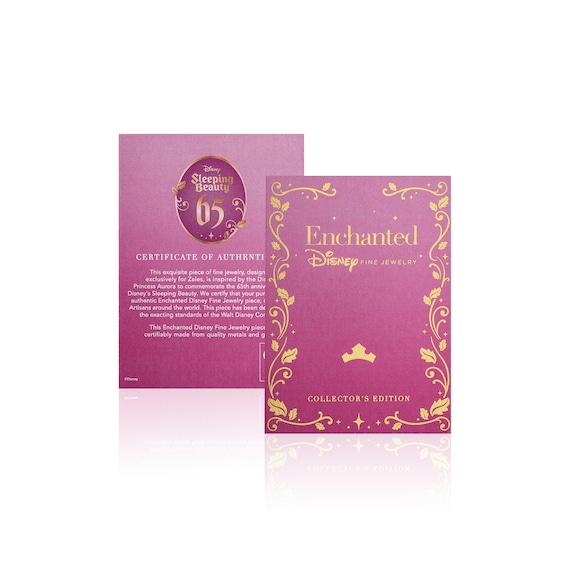 Collectorâs Edition Enchanted Disney Sleeping Beauty 65th Anniversary Flower Pendant in Sterling Silver and Rose Gold
