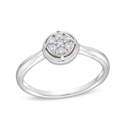 1/6 CT. T.W. Multi-Diamond Frame Ring in 10K White Gold