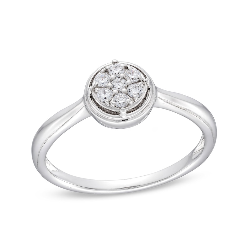 Main Image 1 of 1/6 CT. T.W. Multi-Diamond Frame Ring in 10K White Gold