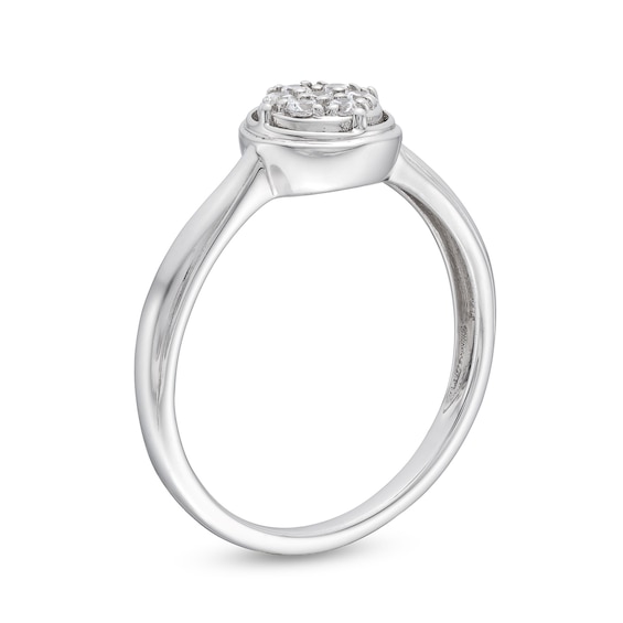 1/6 CT. T.w. Multi-Diamond Frame Ring in 10K White Gold
