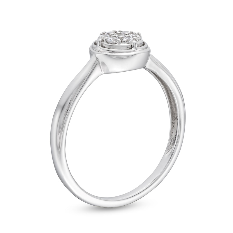 Main Image 3 of 1/6 CT. T.W. Multi-Diamond Frame Ring in 10K White Gold