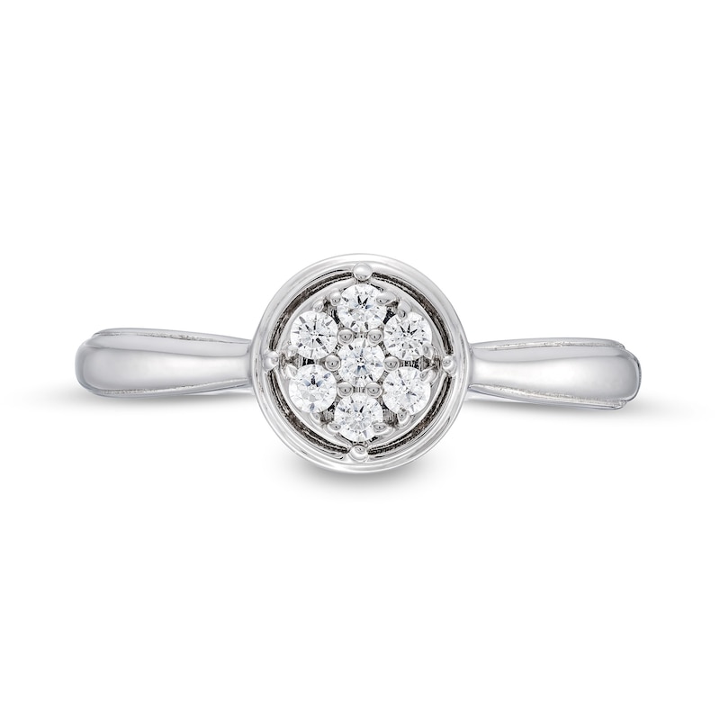 Main Image 4 of 1/6 CT. T.W. Multi-Diamond Frame Ring in 10K White Gold