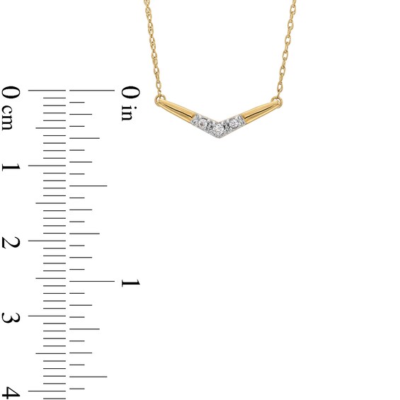 Diamond Accent Chevron Necklace in 10K Gold