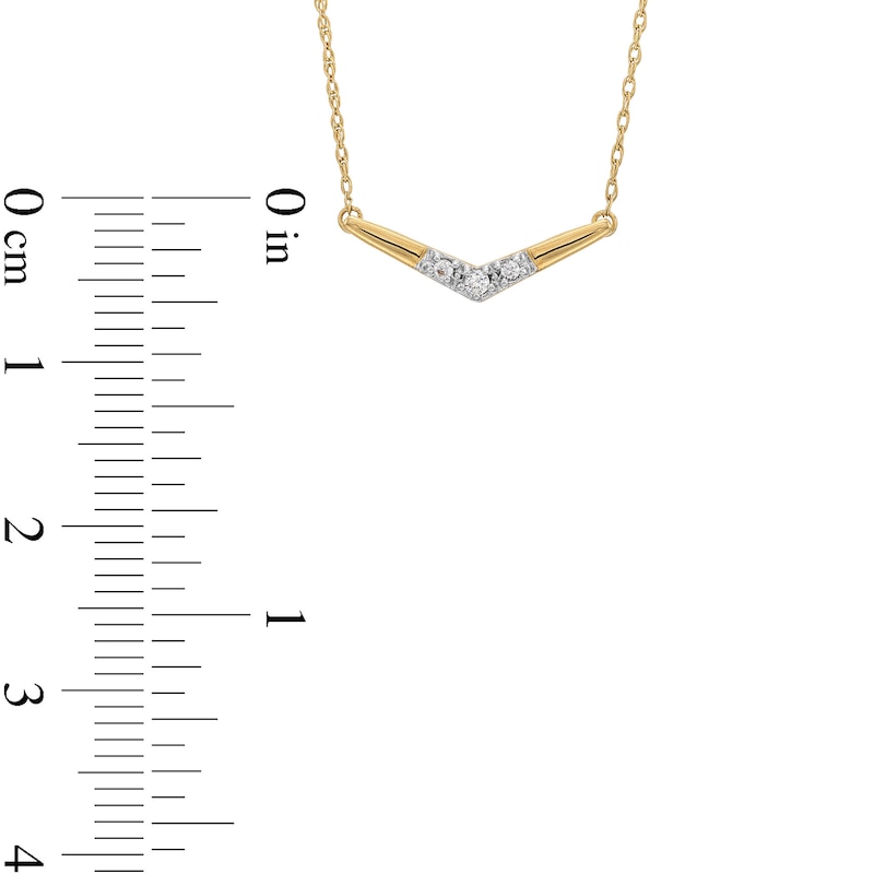 Diamond Accent Chevron Necklace in 10K Gold