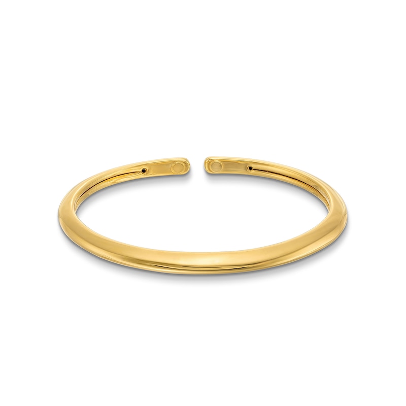 Polished Open Bangle in Hollow 14K Gold - 7.25"