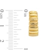Thumbnail Image 2 of 16.44mm Ribbed Huggie Hoop Earrings in Sculpted Hollow 14K Gold