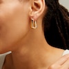 Thumbnail Image 1 of 25.0mm Twist Square Hoop Earrings in Sculpted Hollow 14K Gold