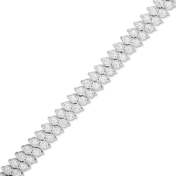 2 CT. T.w. Lab-Grown Diamond Miracle Double Row Bracelet in Sterling Silver (I/I1) - 7.25"