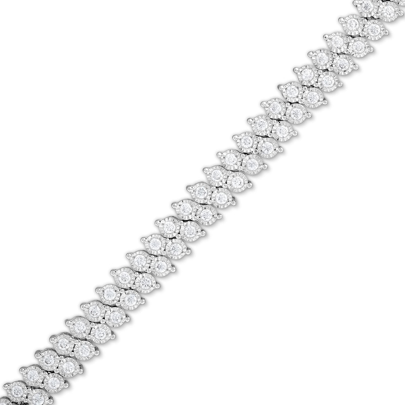2 CT. T.W. Certified Lab-Created Diamond Miracle Double Row Bracelet in Sterling Silver (I/I1) - 7.25"