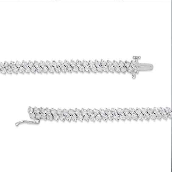 2 CT. T.w. Lab-Grown Diamond Miracle Double Row Bracelet in Sterling Silver (I/I1) - 7.25"