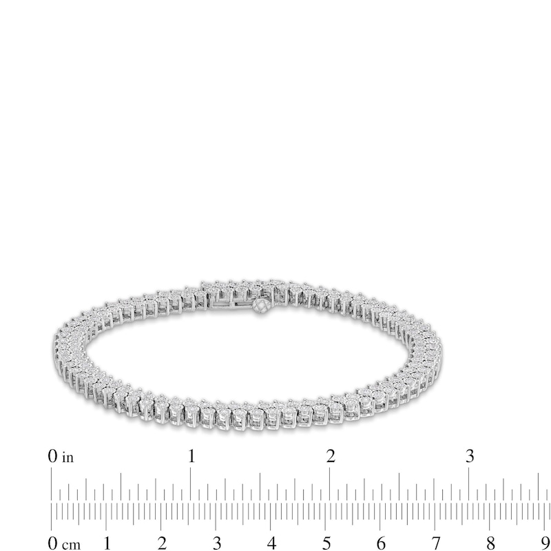 2 CT. T.W. Certified Lab-Created Diamond Miracle Double Row Bracelet in Sterling Silver (I/I1) - 7.25"