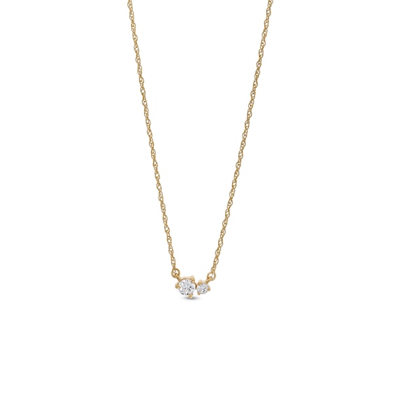 1/6 CT. T.w. Diamond Toi et Moi Necklace in 10K Gold