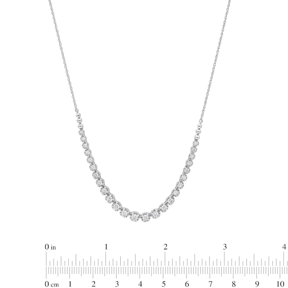 1 CT. T.w. Certified Lab-Grown Diamond Graduated Necklace in 10K White Gold (I/I1)