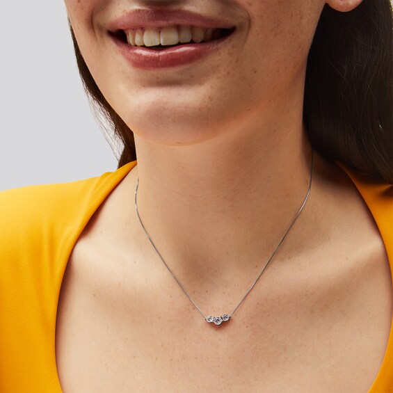 1/2 CT. T.w. Certified Lab-Grown Diamond Three Stone Necklace in 14K Gold (F/Si2