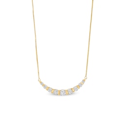1 CT. T.W. Certified Lab-Grown Diamond Graduated Curved Nine Stone Necklace in 14K Gold (F/SI2)