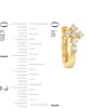 Thumbnail Image 3 of 1/4 CT. T.W. Diamond Cross Huggie Hoop Earrings in 10K Gold