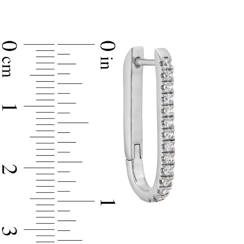 1/2 CT. T.W. Diamond U-Hoop Earrings in 10K White Gold